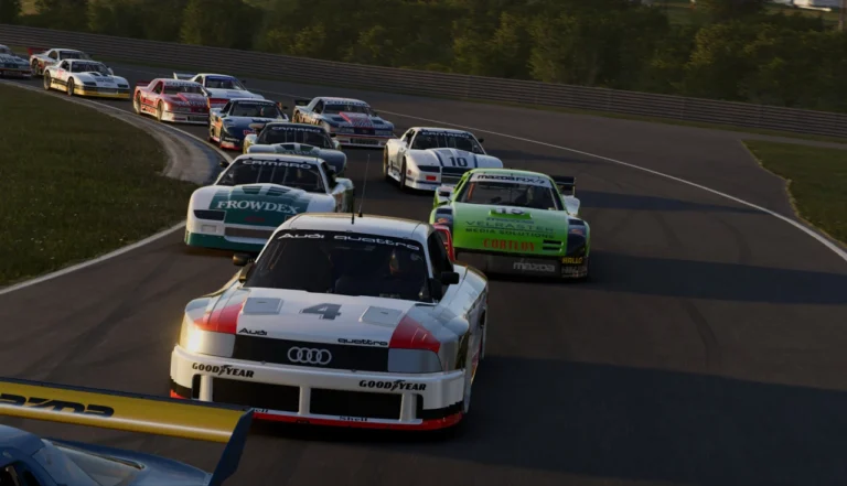 Primeiro simulador com mods nativos em console. Física validada por pilotos profissionais, 28 pistas laser, carreira com orçamento.