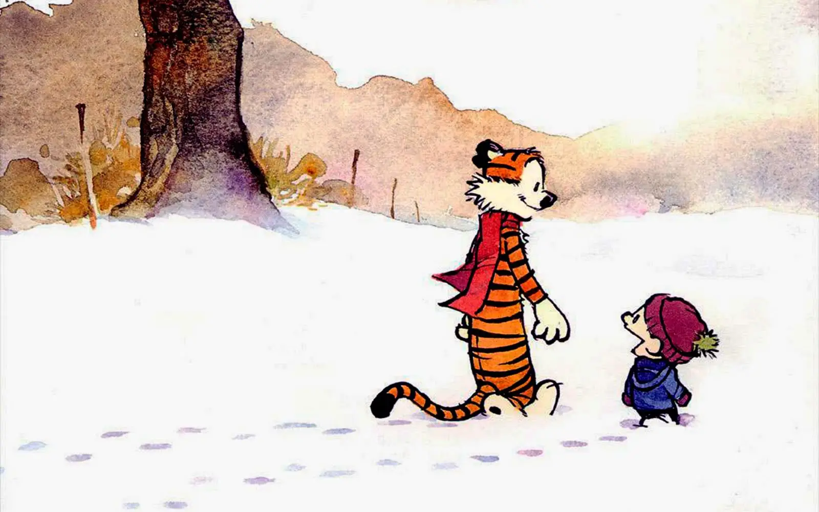 A face sombria de Calvin e Haroldo nas criações de bonecos de neve