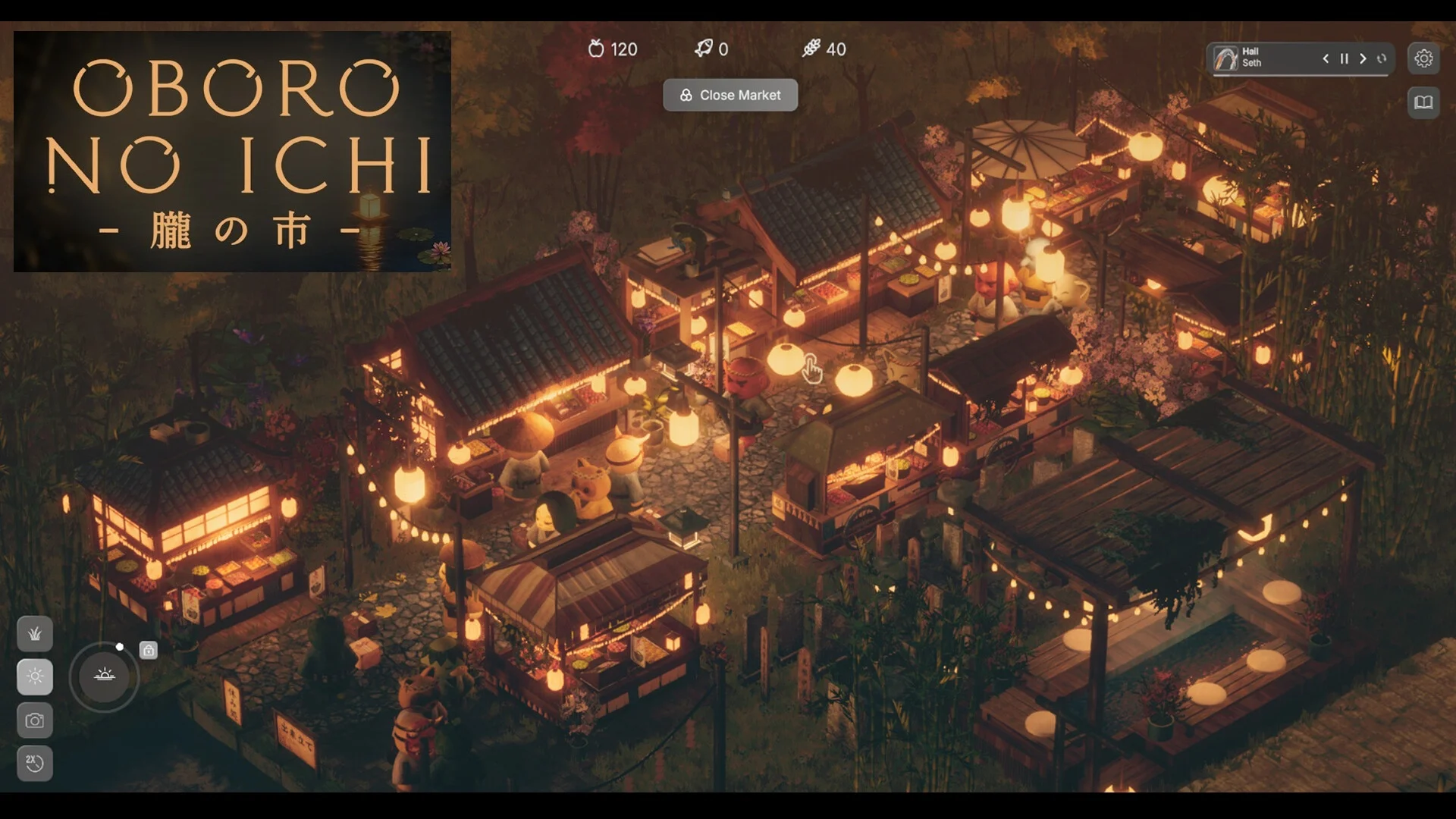 Oboro no Ichi traz simulação de mercado espiritual com estética inspirada em animações